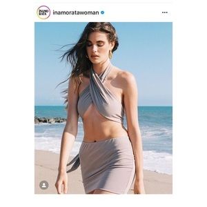 Inamorata Nia Mini Skirt in Muted Sage